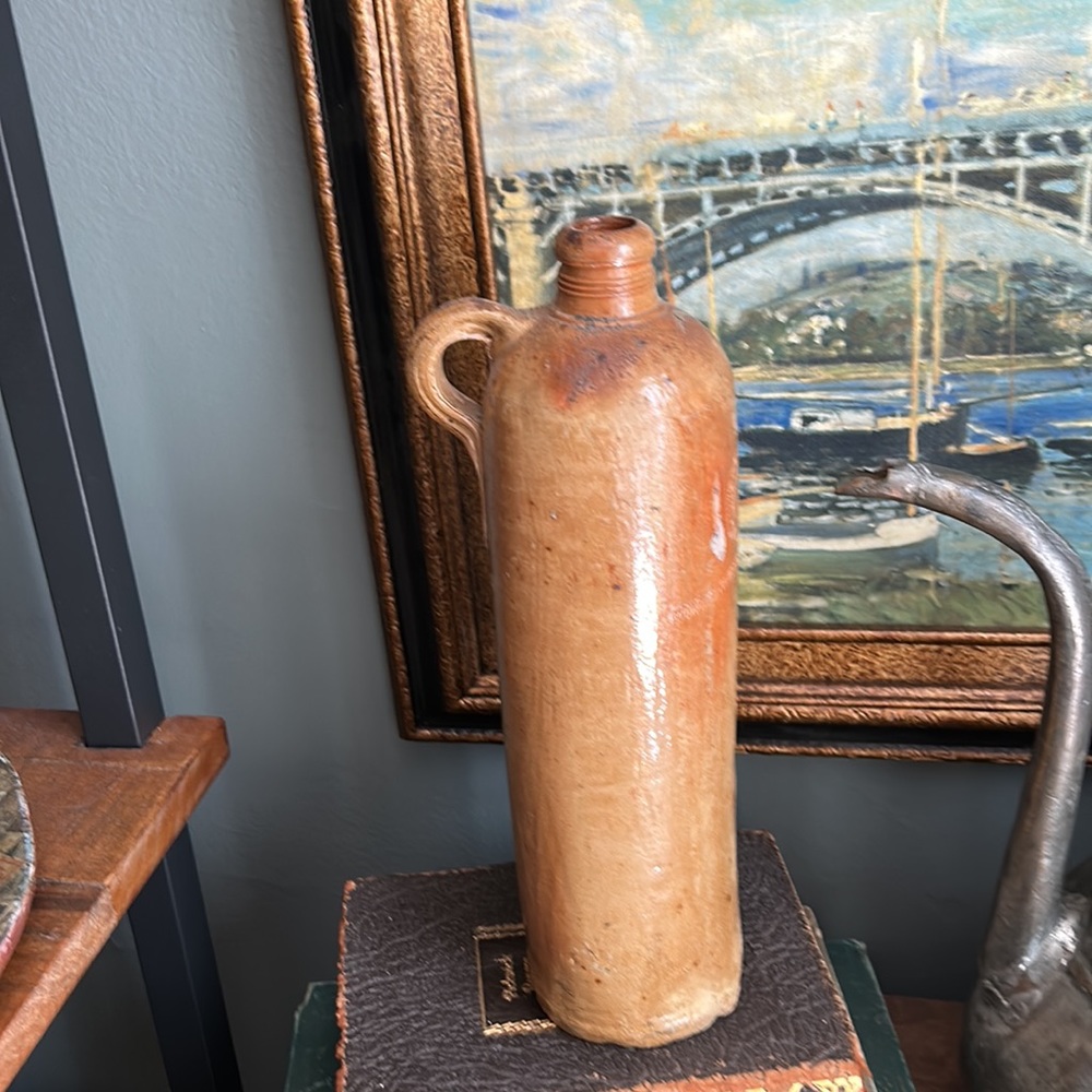 ANTIQUE German 1844 NASSAU Stoneware Bottle Artist Signed - Picture 8 of 12